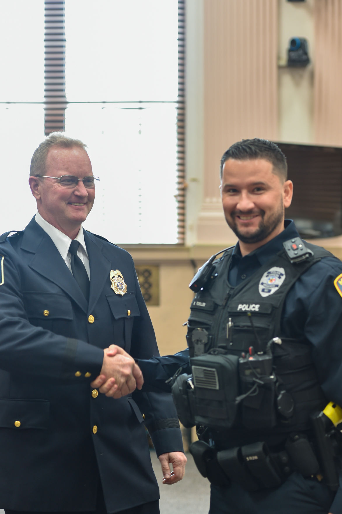 Deputy Chief Richard Toeller badge pinning